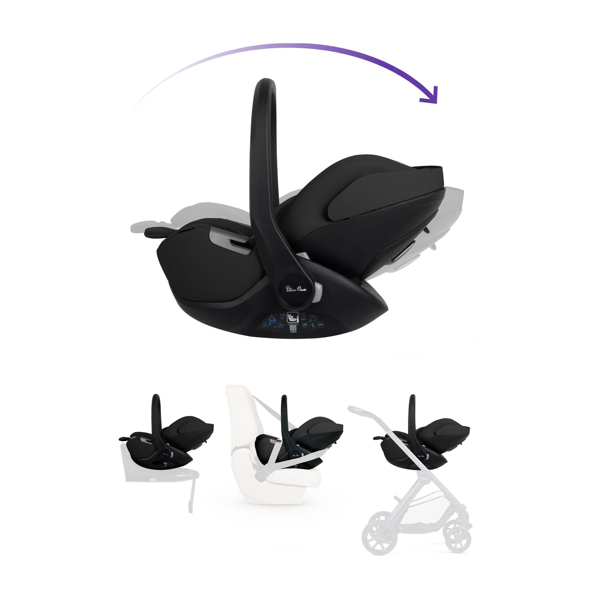Glide Plus 360 ungbarnabílstóll – Iconic svartur – Silver Cross Iceland