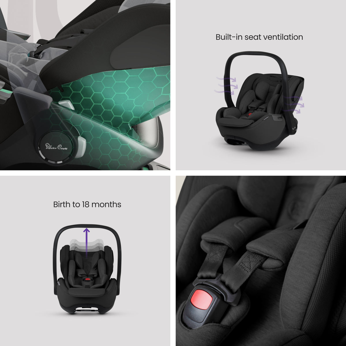Glide Plus 360 ungbarnabílstóll – Iconic svartur – Silver Cross Iceland
