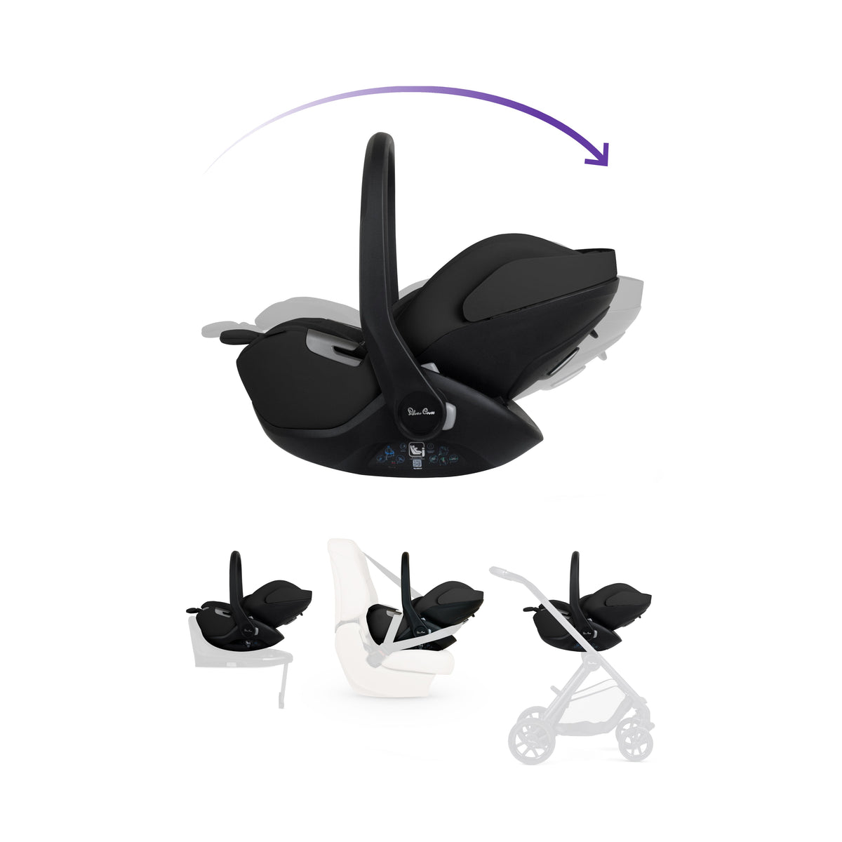 Glide Plus 360 ungbarnabílstóll – Iconic svartur – Silver Cross Iceland
