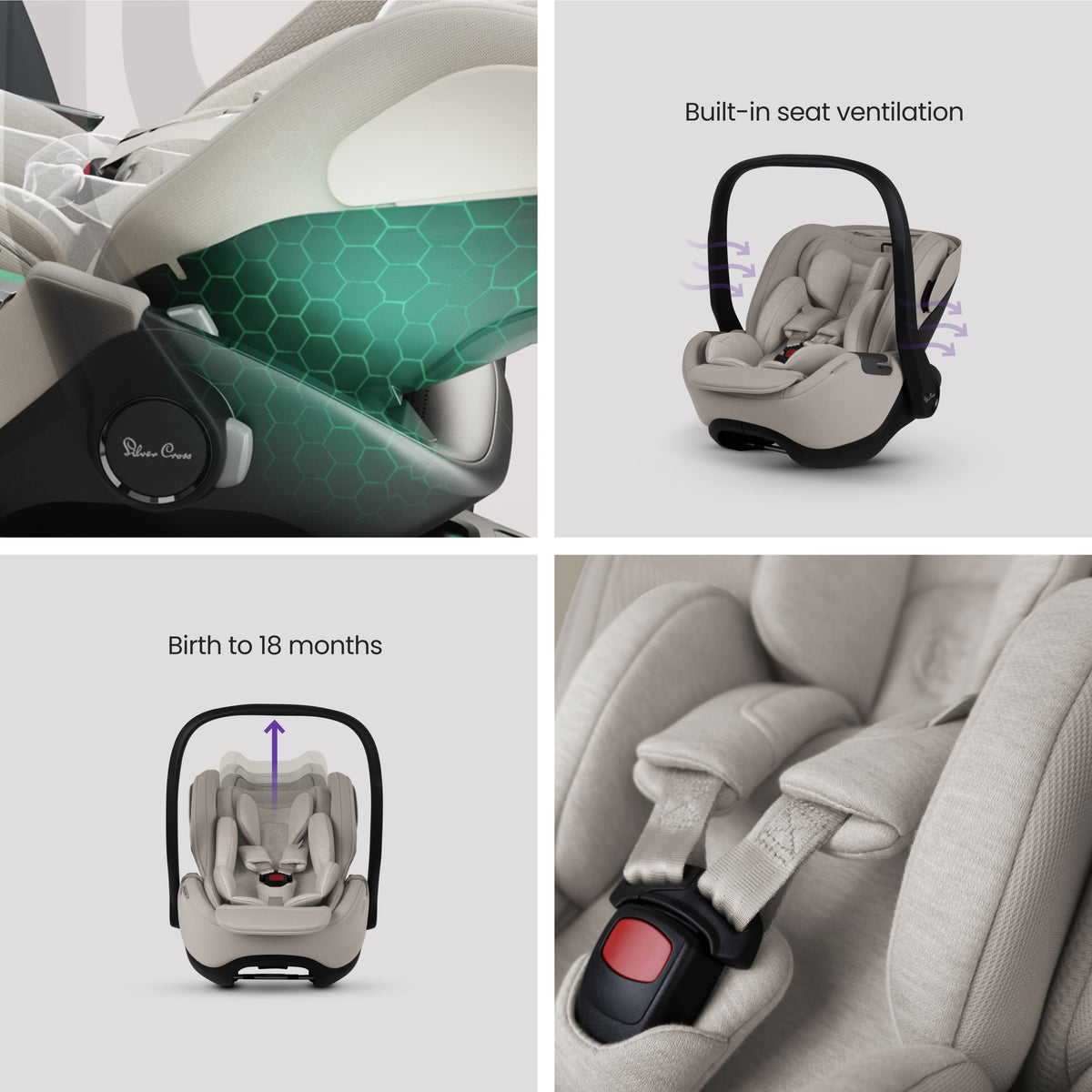 Glide Plus 360 ungbarnabílstóll – Náttúrulegur taupe – Silver Cross Iceland
