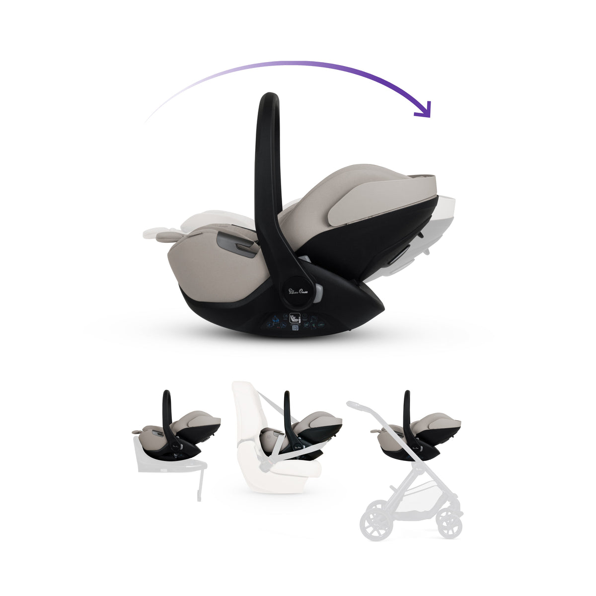 Glide Plus 360 ungbarnabílstóll – Náttúrulegur taupe – Silver Cross Iceland
